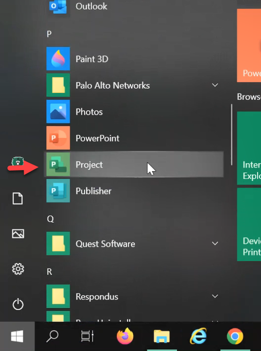 Microsoft Project Professional application icon